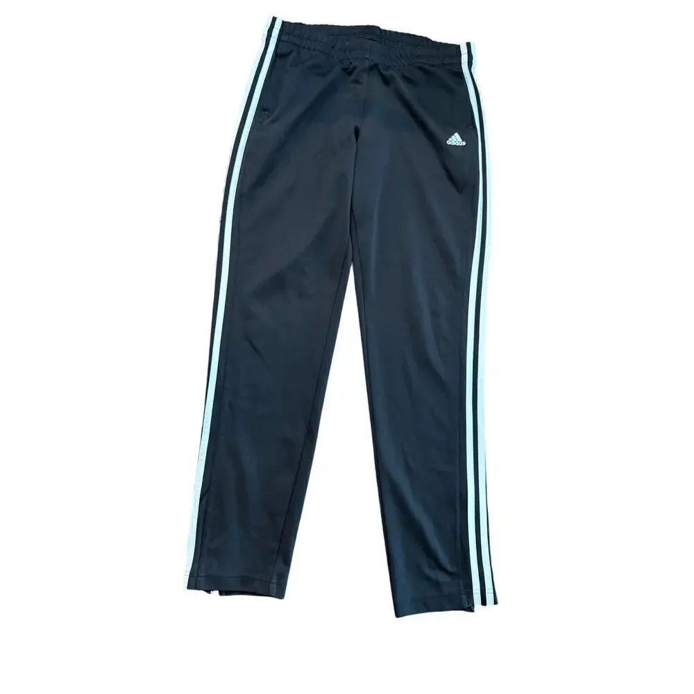 Adidas Essentials Men's Black Stripes Tricot Track Sweatpants Size Large